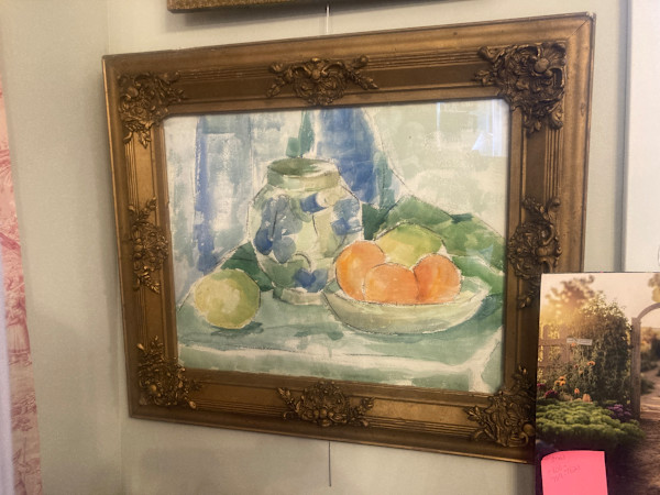 framed still life watercolor by Connie Goldman