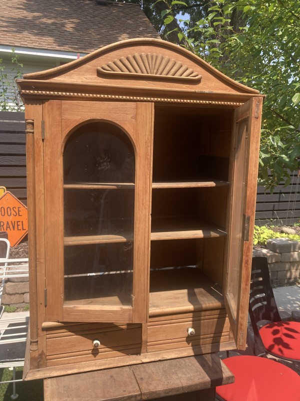 Primitive small pine cupboard