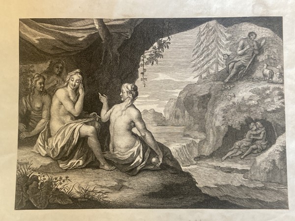 unframed  Polyphemus and Acis love Galatea steel engraving