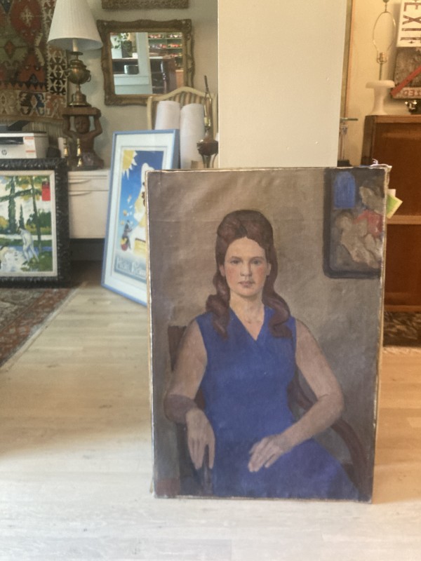 Original painting of woman in blue