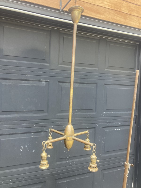 turn of the century brass chandelier