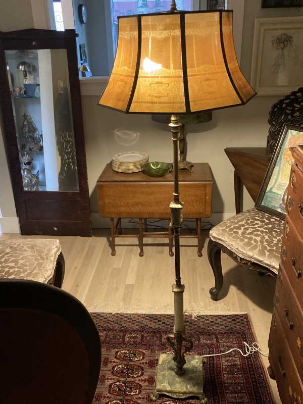 vintage Art Deco floor lamp with onyx base