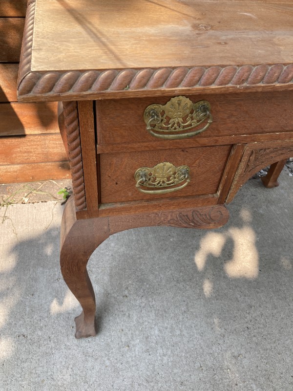 small oak writing table