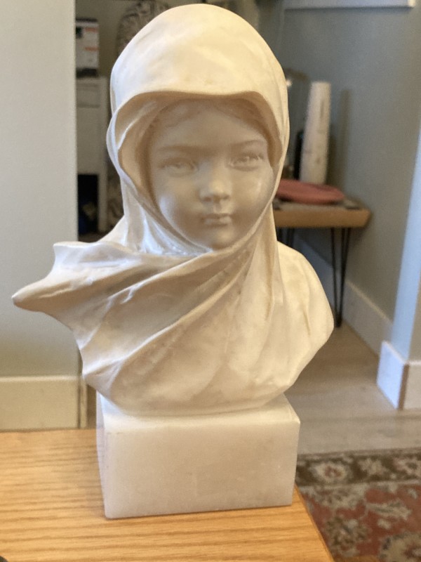 carved marble bust