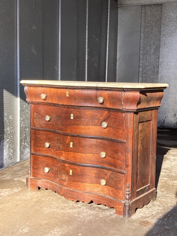 Marble top rosewood chest