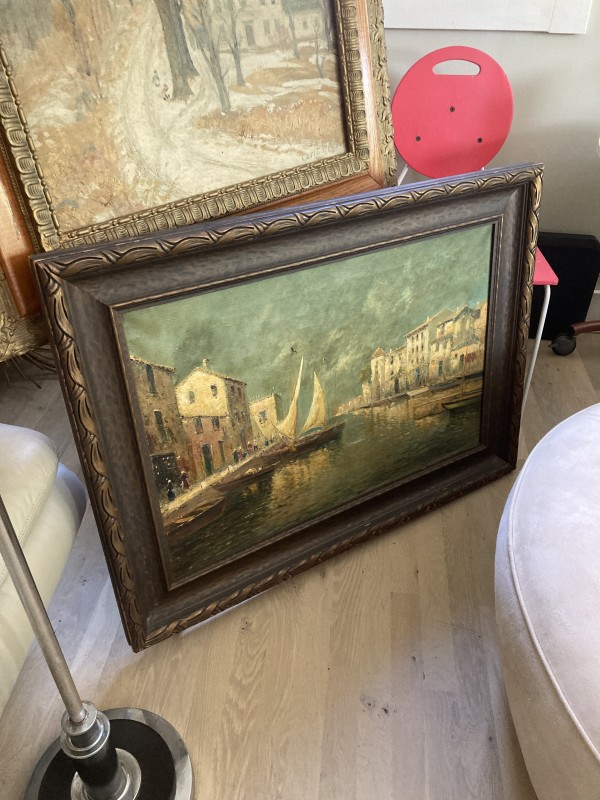 framed Italian oil painting