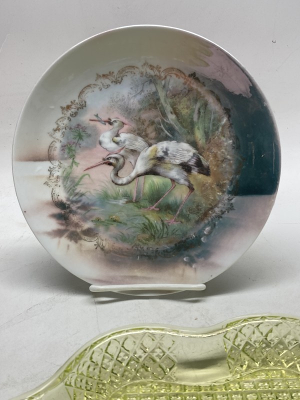 Victorian era heron plate