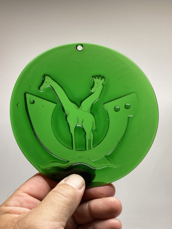 Giraffe green sun catcher designed by Michael Bang for Holmegaard