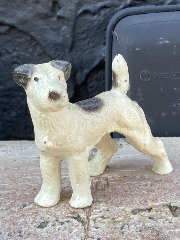 painted cast iron metal dog