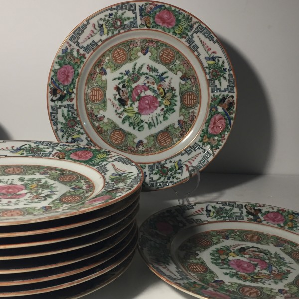 Imperial Canton Famille Rose 10" plates