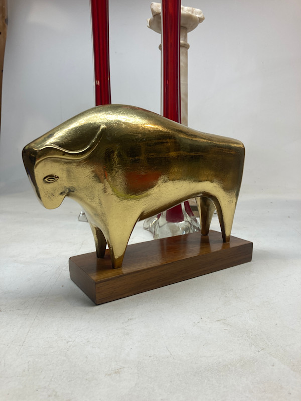 mid century modern Italian metal sculptural bull
