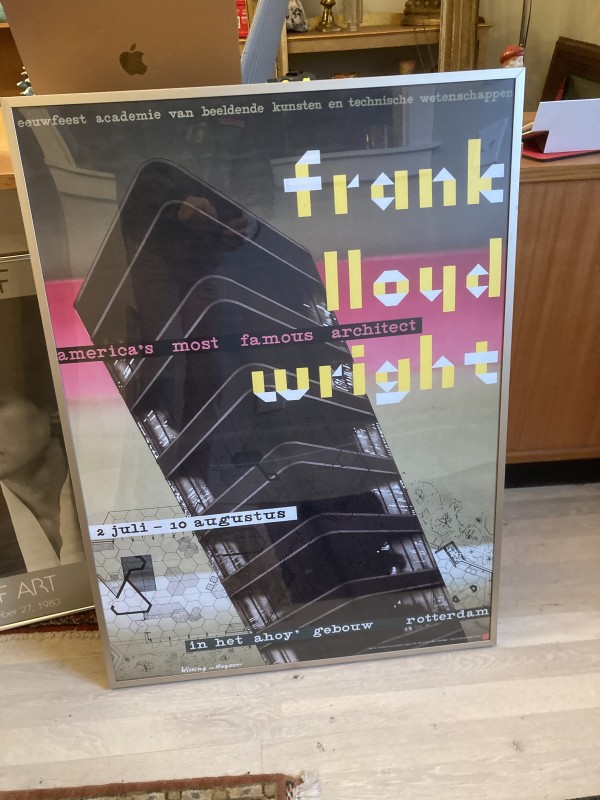 Framed Frank Lloyd Wright poster