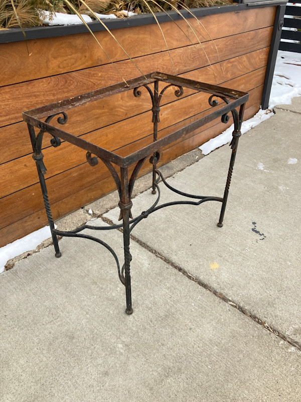 wrought iron table base
