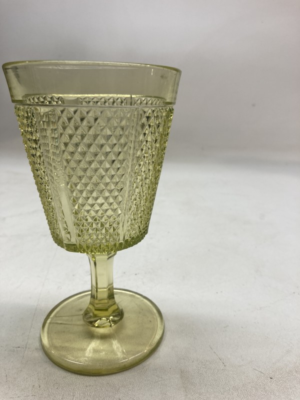 Victorian vaseline glass stemmed glass