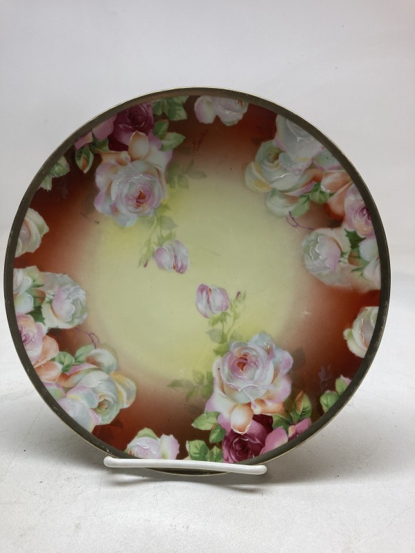 hand decorated porcelain floral plate