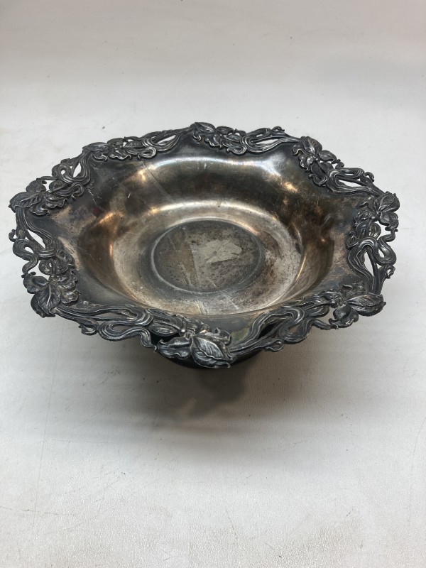 silver-plate serving bowl
