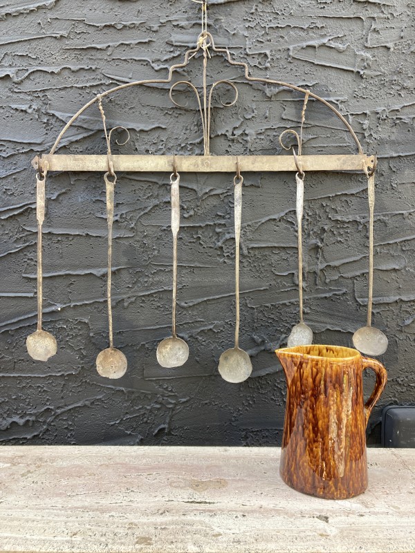 Scandinavian hand wrought spoon rack