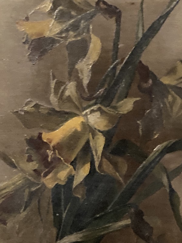 Victorian still life with yellow iris