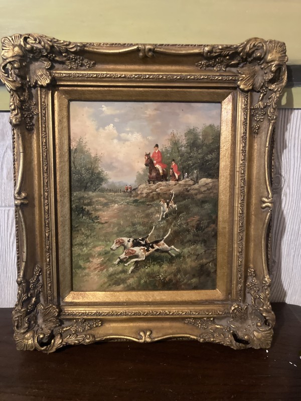 Fox hunt English style painting