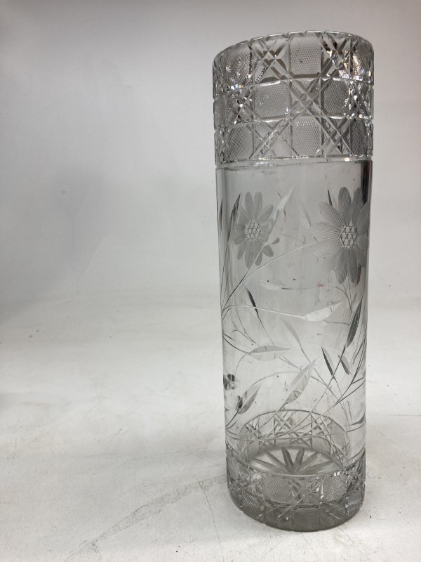 pressed glass tall narrow vase