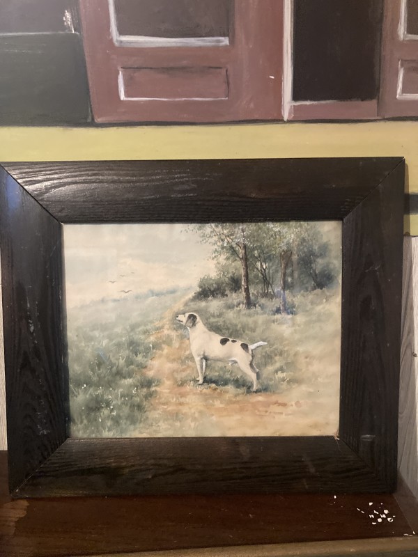 watercolor of a hunting dog