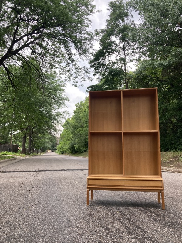 1960's oak bookcase by Marian Grabinski