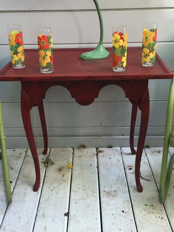 Painted Red side table