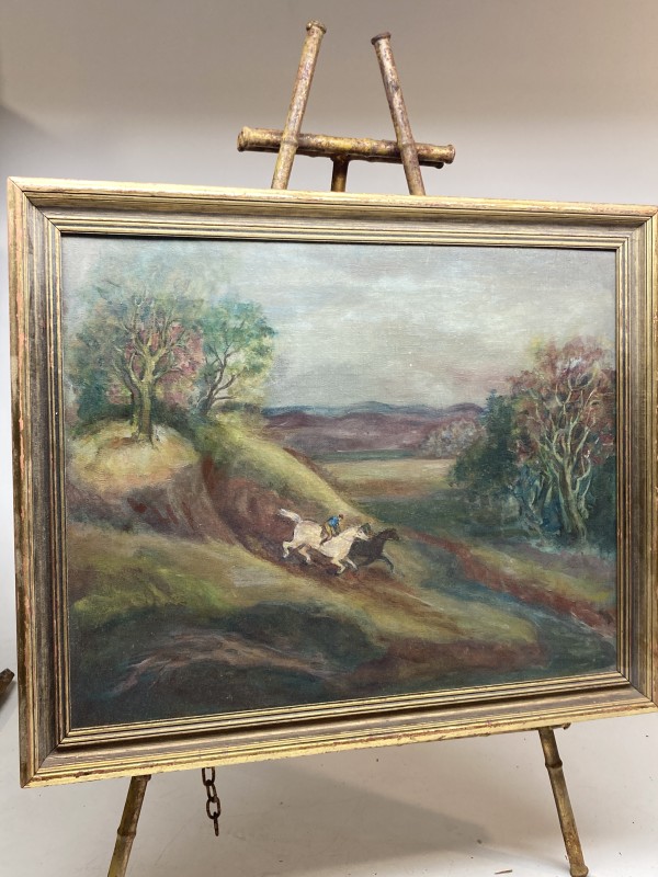 framed painting of horse and landscape