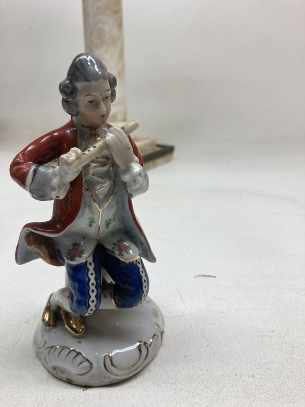 Victorian porcelain male musician figure