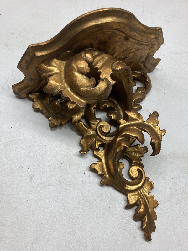 hand carved large gold gilt baroque shelf