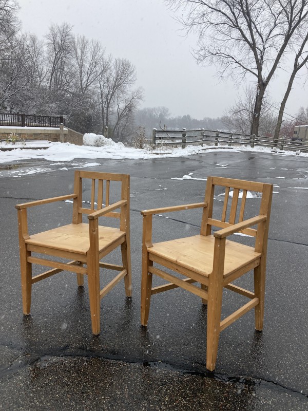 Pair of European Pine chairs