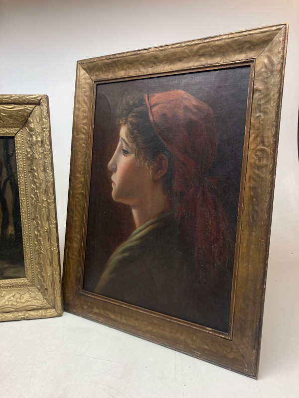 Framed vintage portrait painting