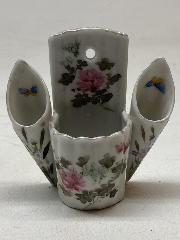 Small floral wall porcelain bud vase