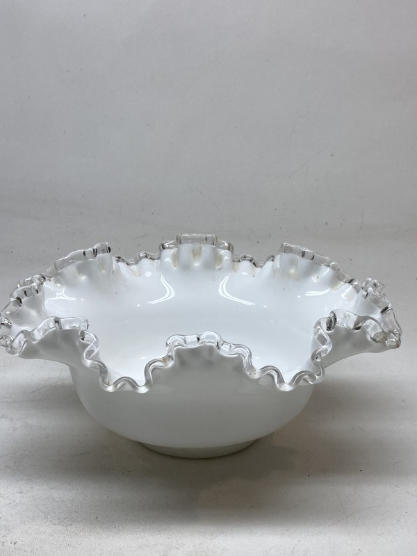White Fenton Silvercrest bowl