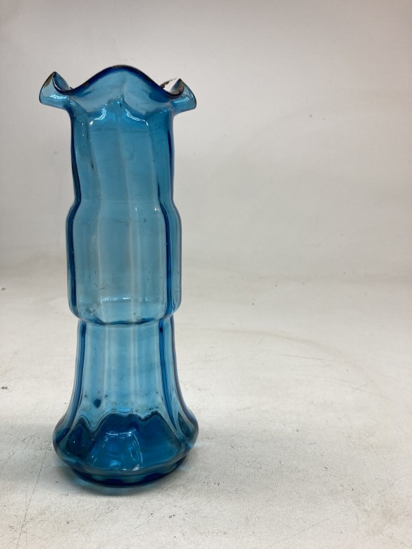 Victorian blue glass vase