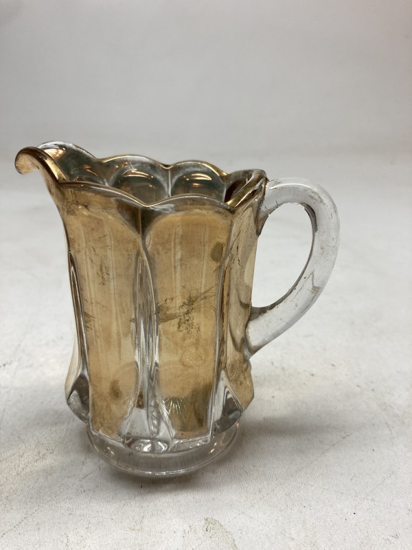 Gold flashed mini glass pitcher