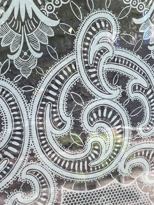 Etched glass panel