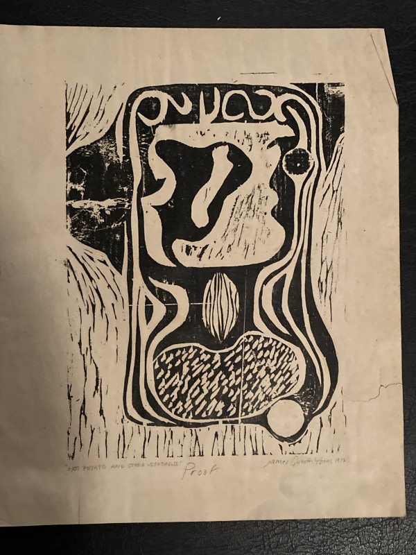 "Hot Potato" woodblock by James Quentin Young Proof
