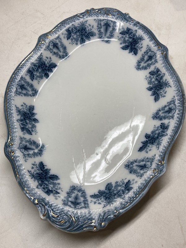 Large blue and white serving platter