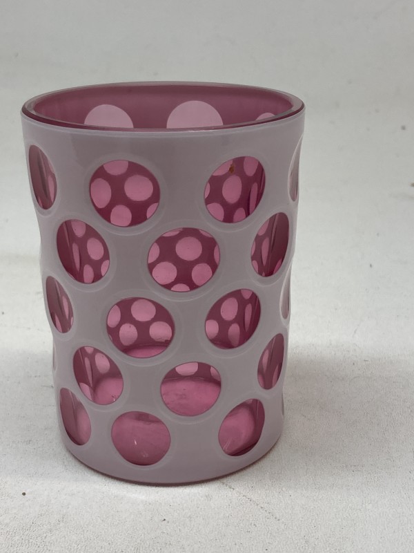 turn of the century pink and white rare FENTON water glass