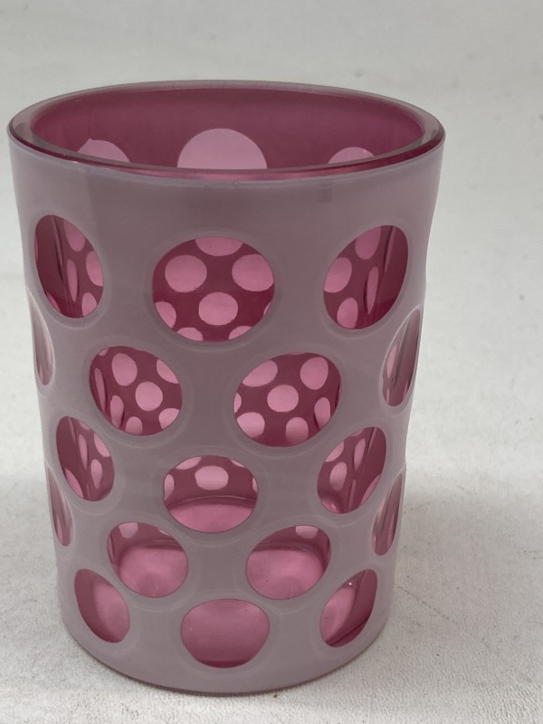 turn of the century pink and white rare FENTON water glass