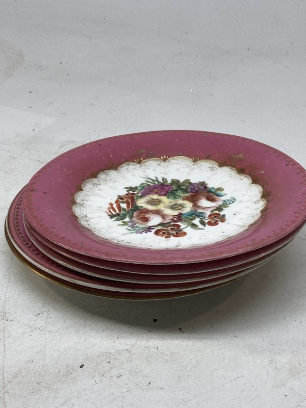 hand painted 19th century plates