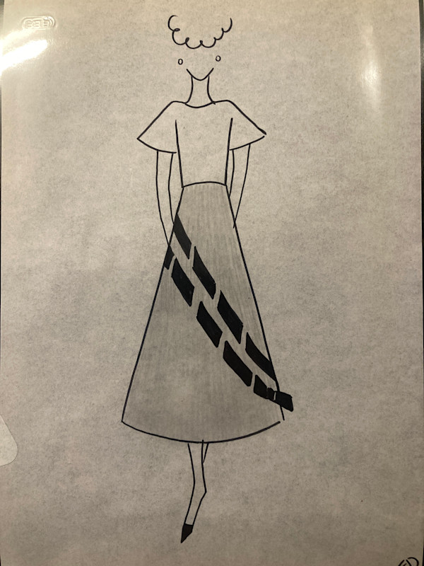 Original ink fashion drawing