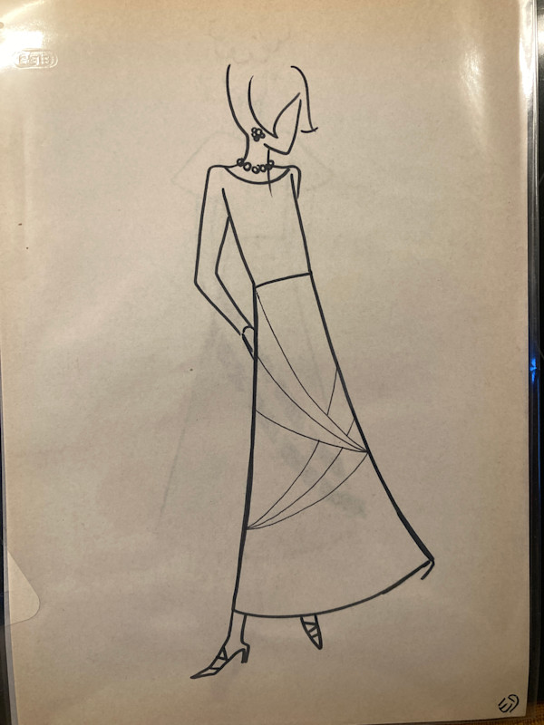 Original ink fashion drawing