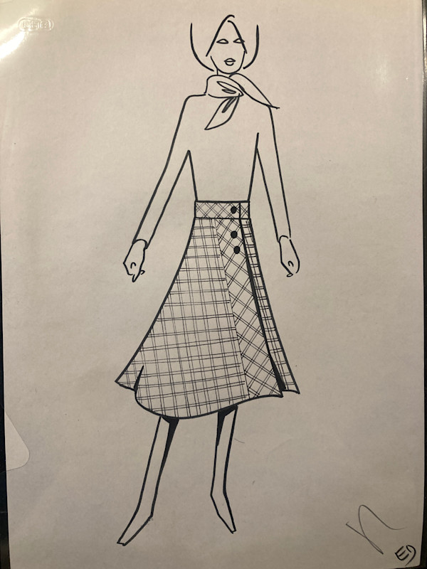 Original ink fashion drawing