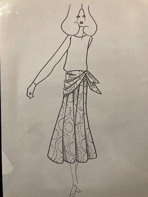 Original ink fashion drawing