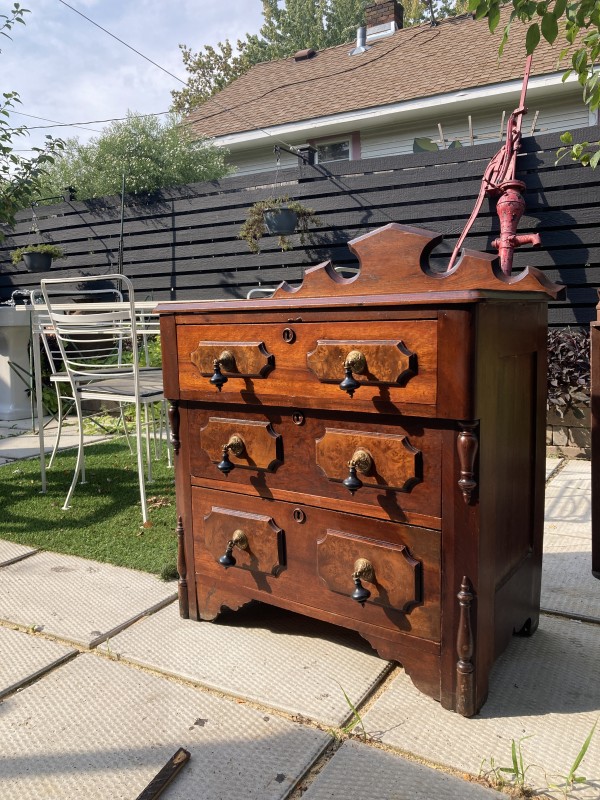 Renaissance revival walnut commode