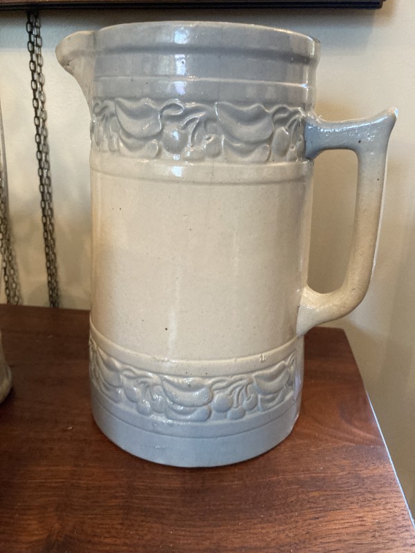 blue and white pottery pitcher