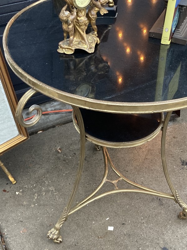 marble and brass round table