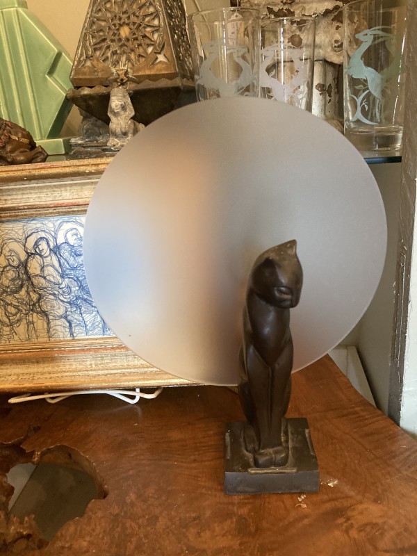 Art Deco cat lamp